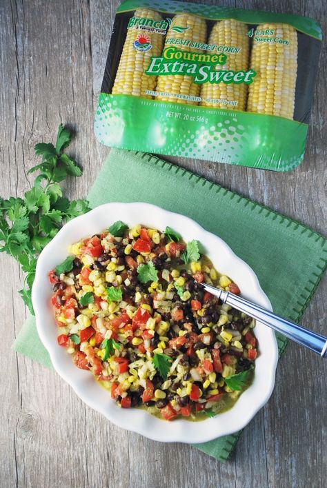 Pork Side Dishes, Corn Black Bean, Black Beans And Corn, Fiesta Salad, Mojo Pork, Black Bean And Corn, Beans And Corn, Honey Lime Dressing, Summertime Recipes