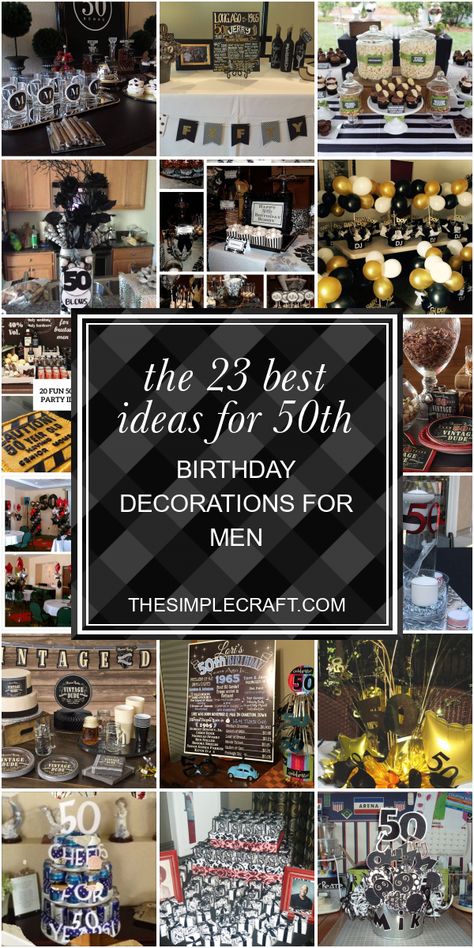 50th Birthday Decorations for Men Lovely Masculine Male Birthday Decor Black White Silver for A Decorating Ideas For 50th Birthday Party, Centerpieces For Party For Men Guys, Mens 50th Bday Party Ideas, 50th Ideas For Men, Decorating For 50th Birthday Party, 50th Decoration Ideas For Men, Party Decor For Men Birthday, 50 Men Birthday Ideas, 50thbirthday Party Ideas Men