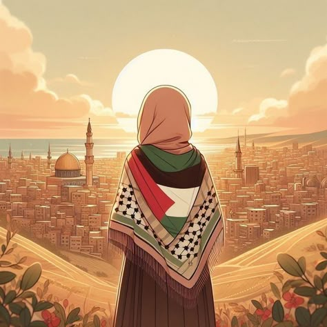 Islamic Dps Aesthetic, Free Palestin Profil Aesthetic, Cartoon Profile Pics Hijab, Islamic Cartoon Wallpaper, Palestin Profil Aesthetic, Islamic Profile, Aesthetic Dps, Bff Photography, Muslimah Photography