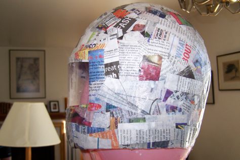 How to Make an Astronaut Helmet – Day to Day Discoveries Paper Mache Costume, Pineapple Pinata, Paper Globe, Tmnt Birthday, Ninja Turtles Birthday Party, Alien Halloween, Globe Crafts, Astronaut Helmet, Easter Hat