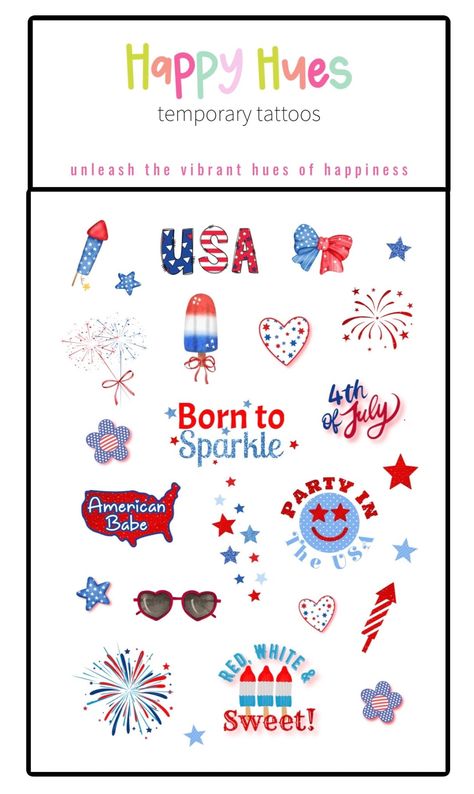 Fourth Of July Tattoo Ideas, Fourth Of July Tattoo, July Tattoo Ideas, July Tattoo, Temporary Tattoos, Fourth Of July, 4th Of July, Tattoo Ideas, Sparkle