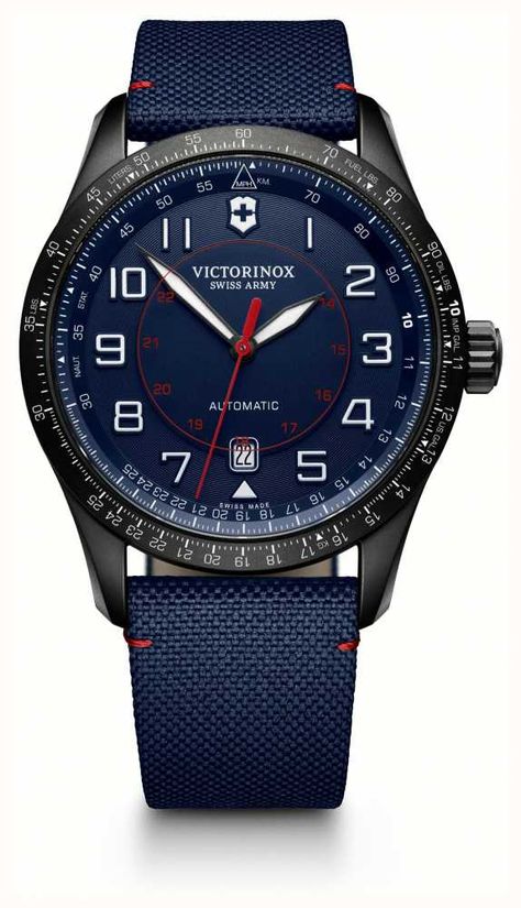 Victorinox Swiss Army Watches, Victorinox Watches, Swiss Army Watches, Victorinox Swiss Army, Aviator Watch, Blue Watches, Invicta Watches, Analog Watch, Black Edition