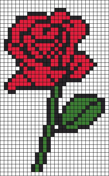 Alpha pattern #74707 | BraceletBook Minecraft Rose Pixel Art, Pixel Drawing Flower, Valentines Alpha Pattern, Rose Alpha Pattern, Alpha Patterns Flower, Flores Pixel Art, Rose Pixel Art, Pixel Flower Pattern, Pixel Art Flower