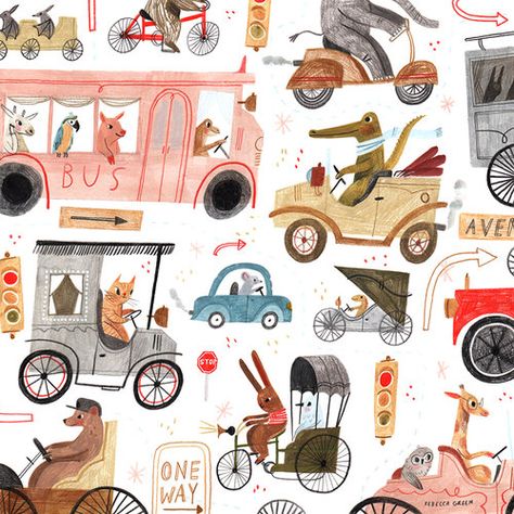 Rebecca Green, Illustration Noel, Picture Books Illustration, Childrens Books Illustrations, Car Illustration, Childrens Illustrations, Editorial Illustration, Freelance Illustrator, Children's Book Illustration