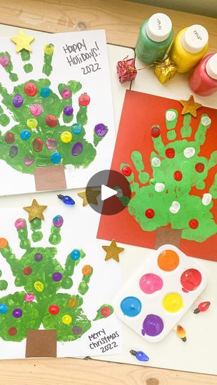 158K views · 8K reactions | Handprint Christmas Trees🎄 follow @abcdeelearning for more kids ideas | Deena Keller Handprint Tree Craft, Kids Art Ideas, Handprint Tree, Handprint Christmas Tree, Handprint Christmas, December Crafts, Tree Craft, Christmas Jingles, Christmas Tree Cards