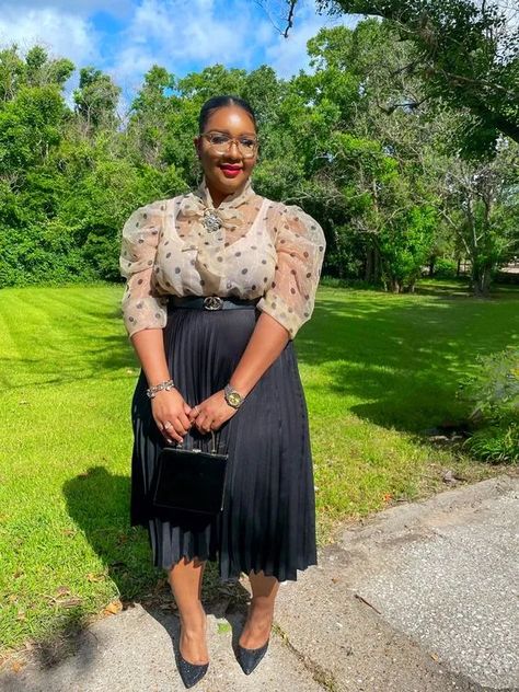 Plus Size Church Outfits Black Women, Accordion Skirts, Style A Pleated Skirt, Sunday Brunch Outfit Summer, Modest Church Outfits, Church Fits, Church Attire, Cute Modest Outfits, Look Plus Size