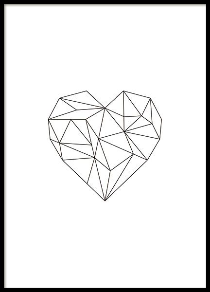 Haft Vintage, Desenio Posters, Heart Poster, Geometric Poster, Geometric Heart, Wallpaper Tumblr, Online Posters, Buy Posters, Flash Art