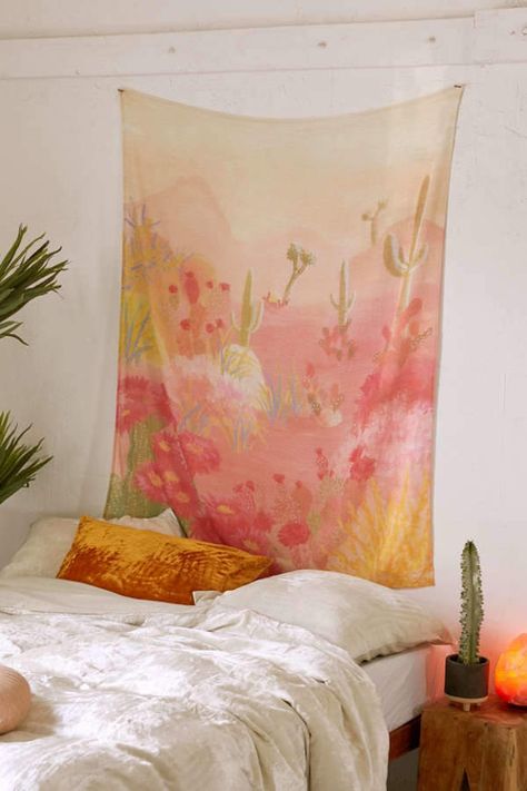 Desert Landscape Tapestry Music Tapestry, Colorful Desert, Modern Apartment Interior, Landscape Tapestry, Print Curtains, Desert Print, Pink Music, Showroom Interior Design, Rustic Bathrooms