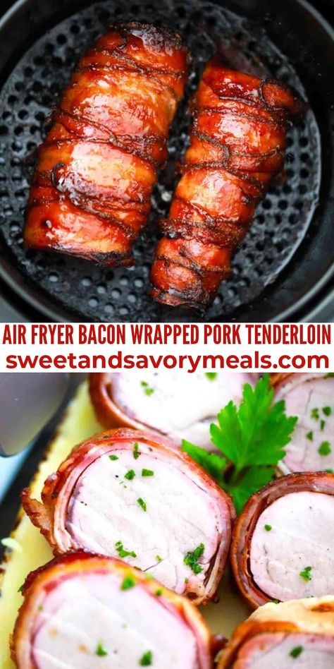 Bacon Wrapped Pork Medallions In Air Fryer, Bacon Wrapped Pork Chops Air Fryer, Pork Tender Loin Air Fryer Recipe, Bacon Wrapped Pork Loin In Air Fryer, Air Fryer Bacon Wrapped Pork Tenderloin, Bacon Wrapped Tenderloin Pork, Air Fried Pork Tenderloin, Pork Tenderloin Air Fryer Recipes, Airfryer Pork Tenderloin