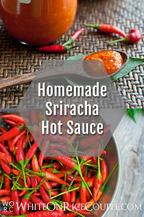 Homemade Sriracha recipe | @whiteonrice Fermented Sriracha Sauce, Sriracha Recipes Homemade, Siracha Recipes, Sriracha Recipe, Homemade Sriracha Sauce, Make Hot Sauce, Sriracha Sauce Recipe, Asian Chili, Homemade Sriracha