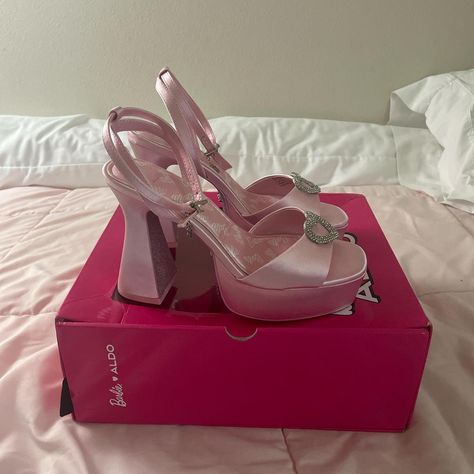 Barbie Aldo Platform Heels 

Never worn outside and... - Depop Dream Shoes, Platform Heels, Original Box, Shoes Heels, Satin, Heels, Color