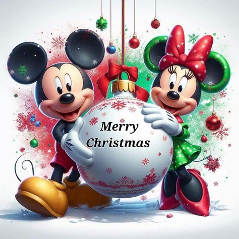 Christmas Disney Pictures, Merry Christmas Disney, Disney Happy New Year, Christmas Greetings Quotes, Disney Characters Christmas, Disney Merry Christmas, Disney Snowglobes, Minnie Mouse Images, Mickey Mouse Images