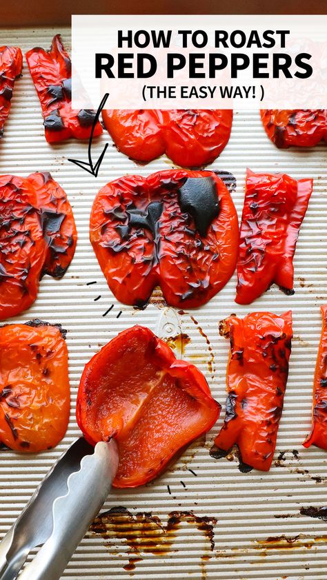 How to Roast Red Peppers Oven Roasted Red Peppers, Roast Red Peppers In Oven, How To Roast Red Peppers, How To Roast Peppers In The Oven, Roasting Peppers In Oven, Roast Peppers In Oven, Roasted Peppers Recipe, Roasted Peppers Oven, Roasting Red Peppers