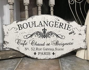 Cozy French Country Living Room, French Inspired Decor, Patina Style, French Signs, Bakery Sign, Etiquette Vintage, Beach House Signs, French Country Living Room, French Bakery