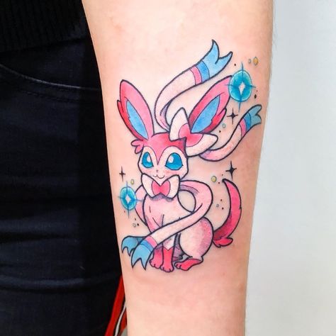 Sylveon Tattoo, Evolution Tattoo, Pop Art Tattoos, Sharpie Tattoos, Wicked Tattoos, Rabbit Tattoos, Pokemon Tattoo, Kawaii Tattoo, Cute Little Tattoos