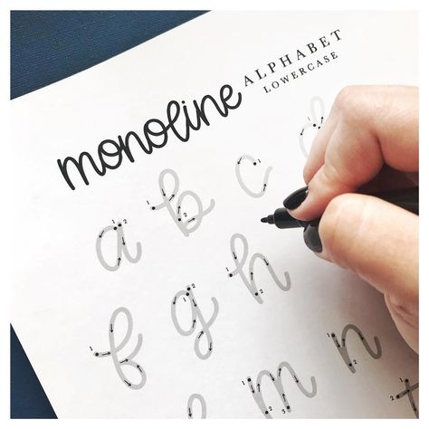 ALL THINGS LU CALLIGRAPHY on Instagram: “Are you on THE list? The April freebie just went out — the “Monoline Lowercase Alphabet” + practice sheet! 🙌🏼 . If you aren’t on my email…” Brush Calligraphy Practice Sheets, Monoline Lettering, Alphabet Practice Sheets, Brush Lettering Worksheet, Lettering Worksheets, Hand Lettering Practice Sheets, Brush Lettering Practice, Hand Lettering Worksheet, Learn Hand Lettering