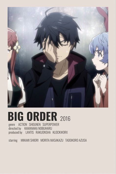 Big Order Anime, Anime Suggestions, Anime List, Animes To Watch, Film Anime, Anime Printables, Good Anime To Watch, Anime Watch, Anime Titles