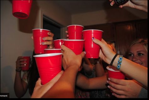 . Red Solo Cup Aesthetic, Red Cup Party, Solo Cups Party, Weird Songs, Red Solo Cup, Solo Cup, Cheer Girl, Party Rock, Happy 50th Birthday