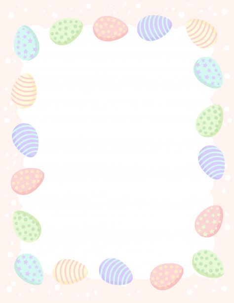 Easter Bunny Letter Template, Easter Egg Background, Easter Border, Colors Template, Easter Egg Cartoon, Colorful Journal, Easter Bunny Template, Printable Border, Easter Cartoons