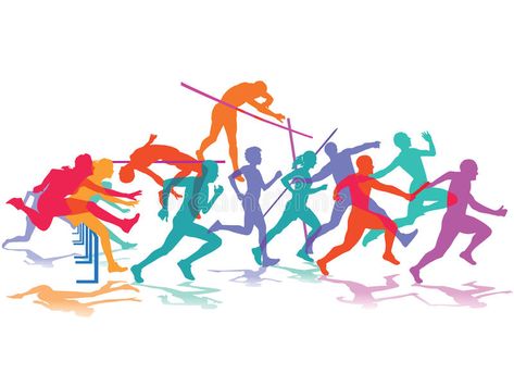 Athletes in action. Illustration of athletes taking part in various track and fi , #Ad, #part, #track, #field, #athletes, #Athletes #ad Track And Field Events, Banner White, Colorful Banner, Athletics Track, Track And Field Athlete, Motivational Videos For Success, Track Field, Background Illustration, Track And Field