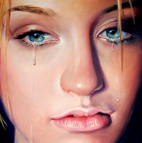 "Sad Angel"  by Tamara Geddes Acrylic Portrait Painting, Tears In Eyes, Art Portraits, Fine Art Portraits, Great Paintings, Paintings I Love, Book Images, Kids Portraits, Photography Women