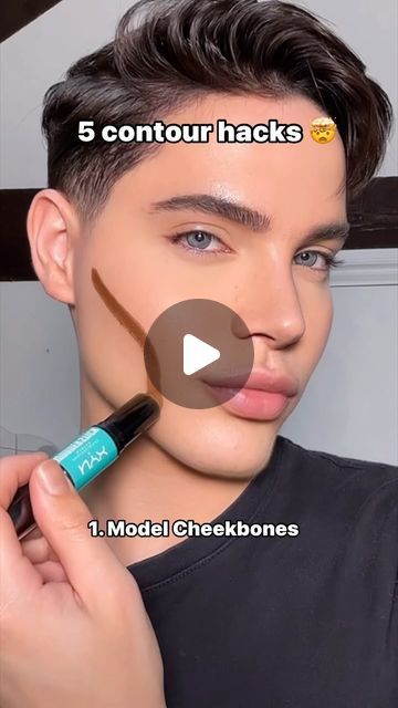 Contour And Blush Guide, Nyx Contour Stick Tutorial, Face Sliming Contour, Make Up Contouring Round Face, Cocktail Attire Makeup, Bronzer And Contour Application, Face Countering Makeup, Basic Contouring For Beginners, Make Up Contouring Tutorial