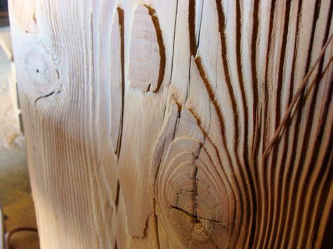 sandblasted lumber Sandblasted Wood, Rough Sawn Lumber, Log Projects, Sugi Ban, Workshop Ideas, Drift Wood, What Is The Difference Between, Wood Trim, Wood Products