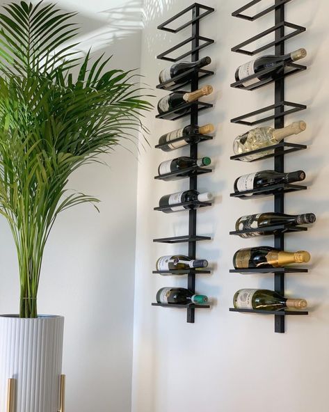 24 Wine Shelf Ideas: Stylish and Practical Solutions for Every Space - placeideal.com Small Space Wine Storage, Wine Shelf Ideas, Wine Storage Ideas, Wine Shelf, Bottle Ideas, Wine Shelves, Dark Wood Stain, Wood Designs, Home Design Living Room