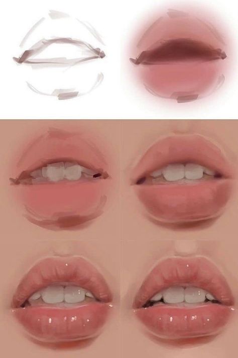 How To Draw Lips, Digital Art Programs, Digital Art Tutorial Beginner, Draw Lips, Anime Lips, Lip Drawing, Digital Art Beginner, Lips Drawing, Art Tools Drawing