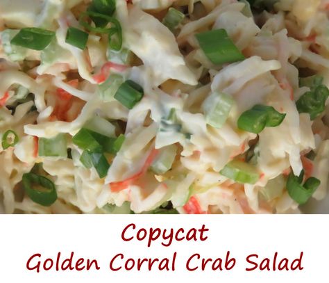 Copycat Golden Corral Crab Salad, Golden Coral Crab Salad, Golden Corral Crab Salad Recipe, Easy Crab Salad, Salad Spinach, Golden Corral, Crab Pasta, Crab Salad Recipe, Sea Food Salad Recipes