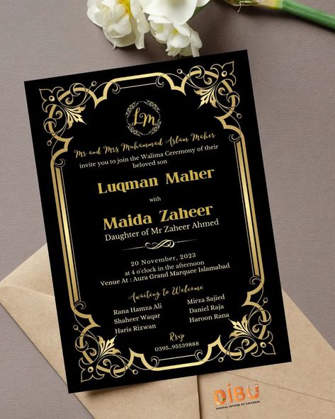 Make your special day unforgettable with our stunning Black-themed wedding card 💌 Delivery within 24 hours. Note: All products on our page are digital. #digitalinvitesbyuniverse #weddingststionery #bissmilah #digitalinvitation #digitalinvites #digitalinvites #ecardsforyou #ecards #weddingvideoinvitations Black Card, Card Wedding, Wedding Video, Themed Wedding, Your Special, Wedding Card, Digital Invitations, Wedding Cards, Special Day