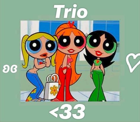 trio <33 Trio Squad Wallpaper, Blonde And Brunette Cartoon Characters, Iconic Trios Cartoon, Trio Matching Pfp, Save Earth Drawing, Cartoons Group, Trio Matching, Fb Profile Photo, Best Friends Cartoon