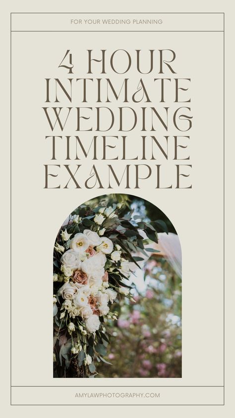 Wedding Day Photographer Timeline, 4 Hour Wedding Timeline, Photographer Timeline Wedding, 5 Hour Wedding Timeline, Micro Wedding Day Timeline, Intimate Wedding Timeline, Microwedding Timeline, Micro Wedding Timeline, Wedding Photographer Timeline