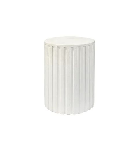 Fluted Stone Side Table | Showit Blog Column Side Table, Fluted Pedestal, Fluted Columns, Roman Ruins, Stone Columns, White Side Tables, Side And End Tables, White Concrete, Drink Table