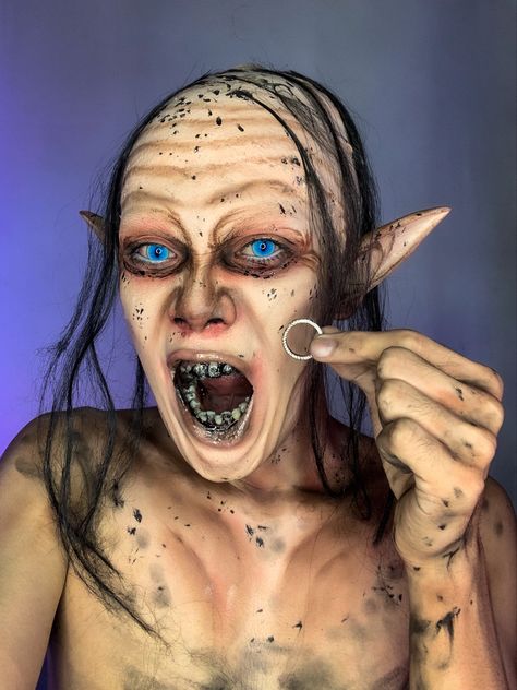 Gollum Makeup, My Precious Gollum, Haunt Makeup, Effects Makeup, Special Fx Makeup, Face Art Makeup, Character Makeup, Special Effects Makeup, Fx Makeup