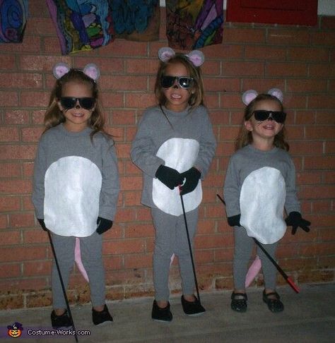 Blind Mice Costume, Three Blind Mice Costume, Mice Costume, Sibling Halloween Costumes, Twin Costumes, Sibling Costume, Three Blind Mice, Clever Halloween, New Halloween Costumes