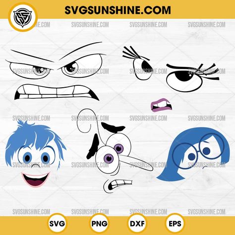 Inside Out 2 Characters Face SVG Bundle, Inside Out 2 Faces PNG Silhouette Vector Inside Out Svg Free, Emoji Svg, Inside Out Emotions, Face Cut Out, Inside Out Characters, Cricut Svg Files Free, Easter Embroidery Designs, Face Template, Halloween Embroidery Designs