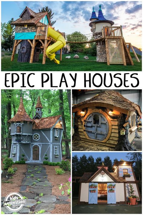 Kids Playhouse Ideas, Outdoor Playhouse Ideas, Castle Playhouse, Outdoor Kids Play Area, Playhouse Ideas, Pet Station, Playground Kids, Kids Castle, Indoor Playhouse