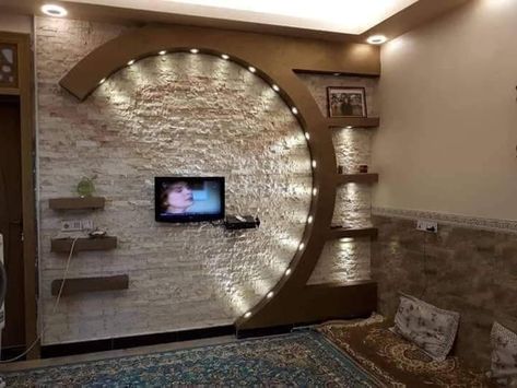 Man Home Decor, Tv Fal, Tv Unit Design Modern, Plafon Gypsum, Wall Unit Designs, Tv Unit Furniture Design, House Wall Design, Interior Ceiling Design, Tv Unit Interior Design