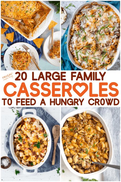 Large Family Dinner Ideas, Easy Meals For A Crowd, Dinner Recipes For A Crowd, Family Casserole, Large Family Dinner, Family Casseroles, Casseroles For Dinner, Family Gathering Food, Recipes For Casseroles