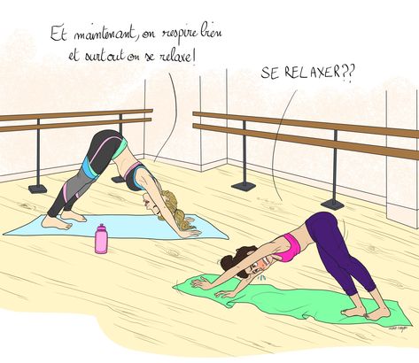 Le yoga et moi vu par Marie Crayon. Yoga Humor, Gym Humour, Funny Yoga, Yoga Pictures, Yoga Positions, Yoga Motivation, Namaste Yoga, Art Funny, Yoga Art