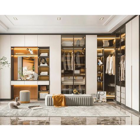 Dressing Room Colour Scheme, Luxury Walk In Closet Women, Wooden Wardrobe Ideas, Modular Wardrobe Design, Modular Wardrobe, Luxury Closets, Closets Design, Stone Ideas, Wardrobe Bedroom