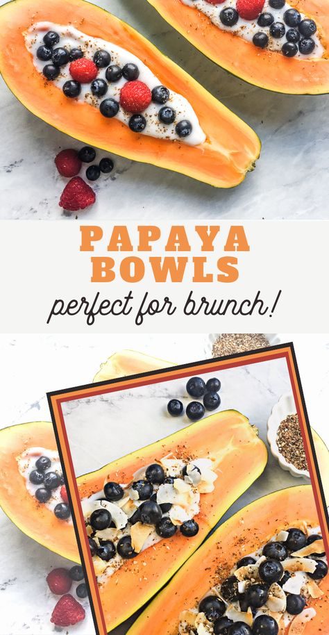 Everyone will love this Papaya Breakfast Bowl Recipe! It's one of my favorite recipes using fresh fruit. Papaya Breakfast, Potato Frittata Recipes, Healthy Breakfast Dishes, Sweet Potato Frittata, Grilled Peach Salad, Ripe Papaya, Breakfast Bowls Recipe, Fruit Dips Recipes, Fruit Pops