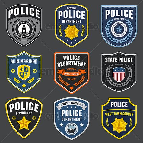 Police patches Police Badges, Law Enforcement Badges, Sheriff Badge, Scrapbook Clipart, Police Dept, Police Patches, Police Badge, Badge Logo, Illustration Graphic