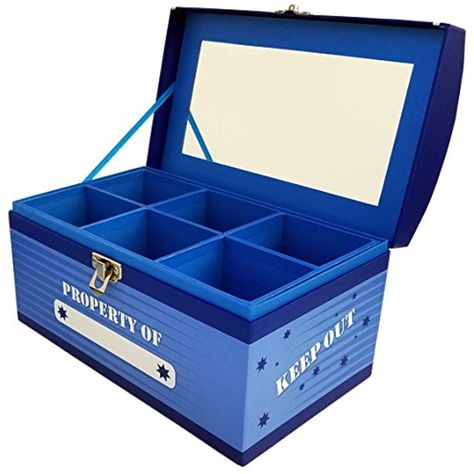 Boys Treasure Box Jumbo -- Details can be found by clicking on the image. (This is an affiliate link) #HomeDcorAccents Cheap Blue Rectangular Organizers, Blue Rectangular Travel Cosmetic Storage, Boys Desk, Blue Rectangular Storage Organizers, Toy Chests, Music Box Ballerina, Kids Jewelry Box, Box Of Sunshine, Box Company