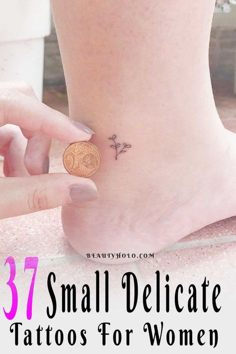 37 Small Delicate Tattoos For Women #tattooideas #tattooideasforgirls #tattooideasforguys #womenstattoo #tattoodesign #tattoostyle Dainty Small Tattoos, Small Delicate Tattoos For Women, Small Flower Tattoos For Women, Small Dainty Tattoos, Small Feminine Tattoos, Classy Tattoos For Women, Cute Foot Tattoos, Delicate Flower Tattoo, Delicate Tattoos For Women