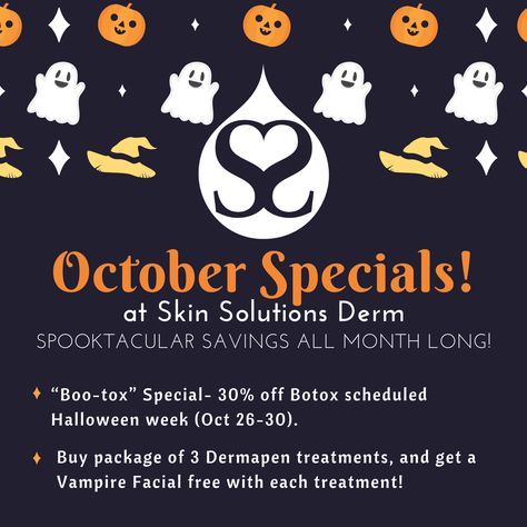 Halloween Ads, Medical Spa Marketing, Vampire Facial, Spa Marketing, Halloween Week, Facial Rejuvenation, Medical Spa, Spooky Halloween, Facial