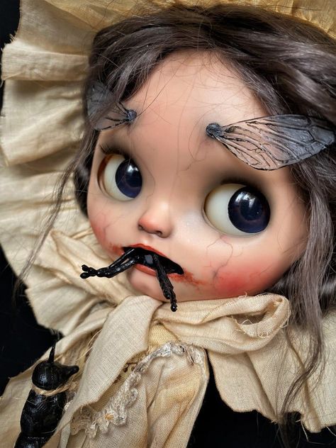 Blythe Dolls Custom, Custom Blythe, Blythe Custom, Custom Blythe Dolls, Blythe Doll, Blythe Dolls For Sale, Creature Comforts, Scary Art, Weird Art