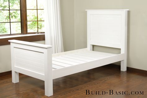 Twin Bed Plans, Diy Twin Bed Frame, Diy Twin Bed, Diy Beadboard, Ideas Habitaciones, Farmhouse Style Furniture, Murphy Bed Plans, Mdf Panel, Classy Bedroom