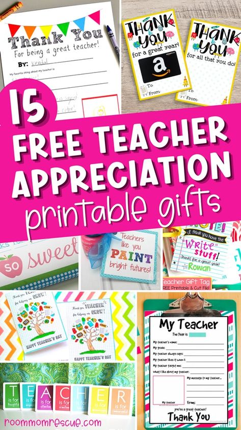 Teacher appreciation week will be here before you know it! So, today I want to share 15 adorable teacher appreciation printable PDF tags and worksheets that you can download for free to make your teacher gift memorable this year. Teacher Appreciation Gifts Muffin, Teacher Appreciation Reeses Printable, Teacher Appreciation Sweet Treat Notes, Sweet Treat Teacher Appreciation, Teacher Appreciation Printables Free, Free Teacher Appreciation Gifts, Teacher Appreciation Notes, Free Teacher Appreciation Printables, Teacher Appreciation Gifts Printables